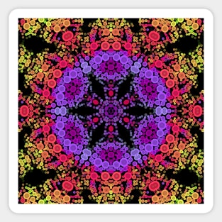 Dot Mandala Flower Purple Orange and Yellow Sticker